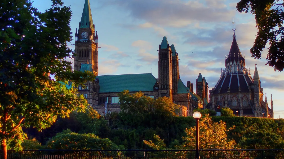 The Peace Tower on Parliament Hill in Ottawa