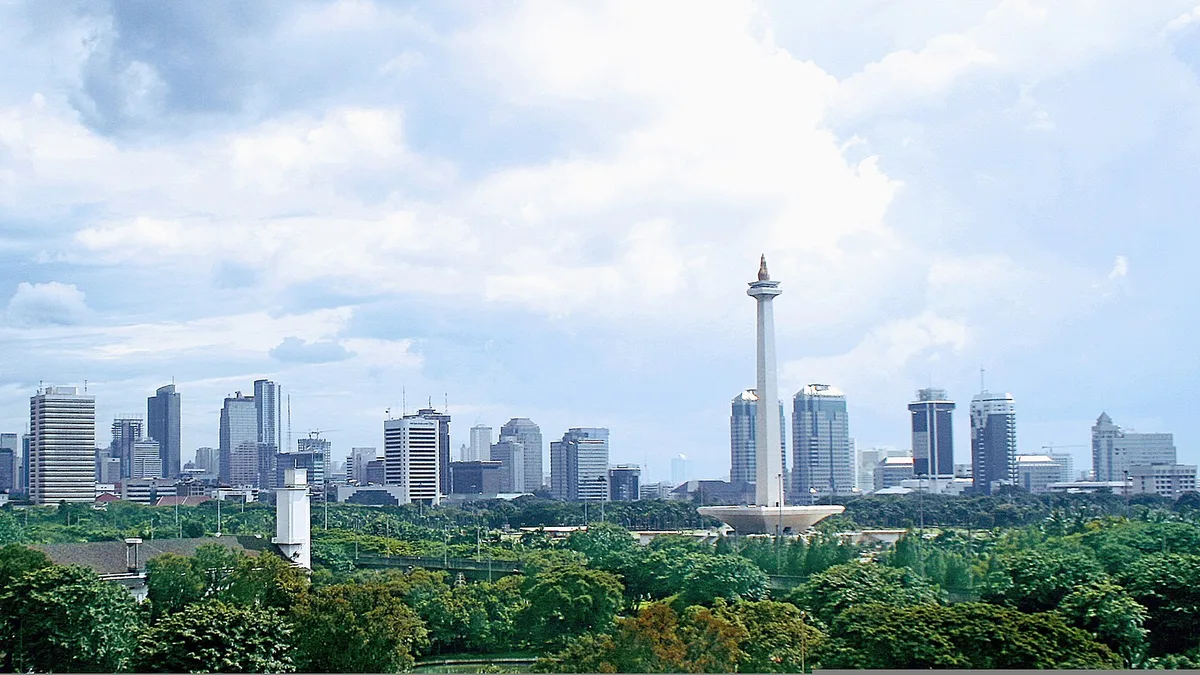 The Jakarta skyline on a hazy day