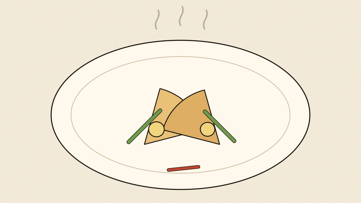 Drawn toast sandwich cut into two triangles with lettuce and fried egg layers